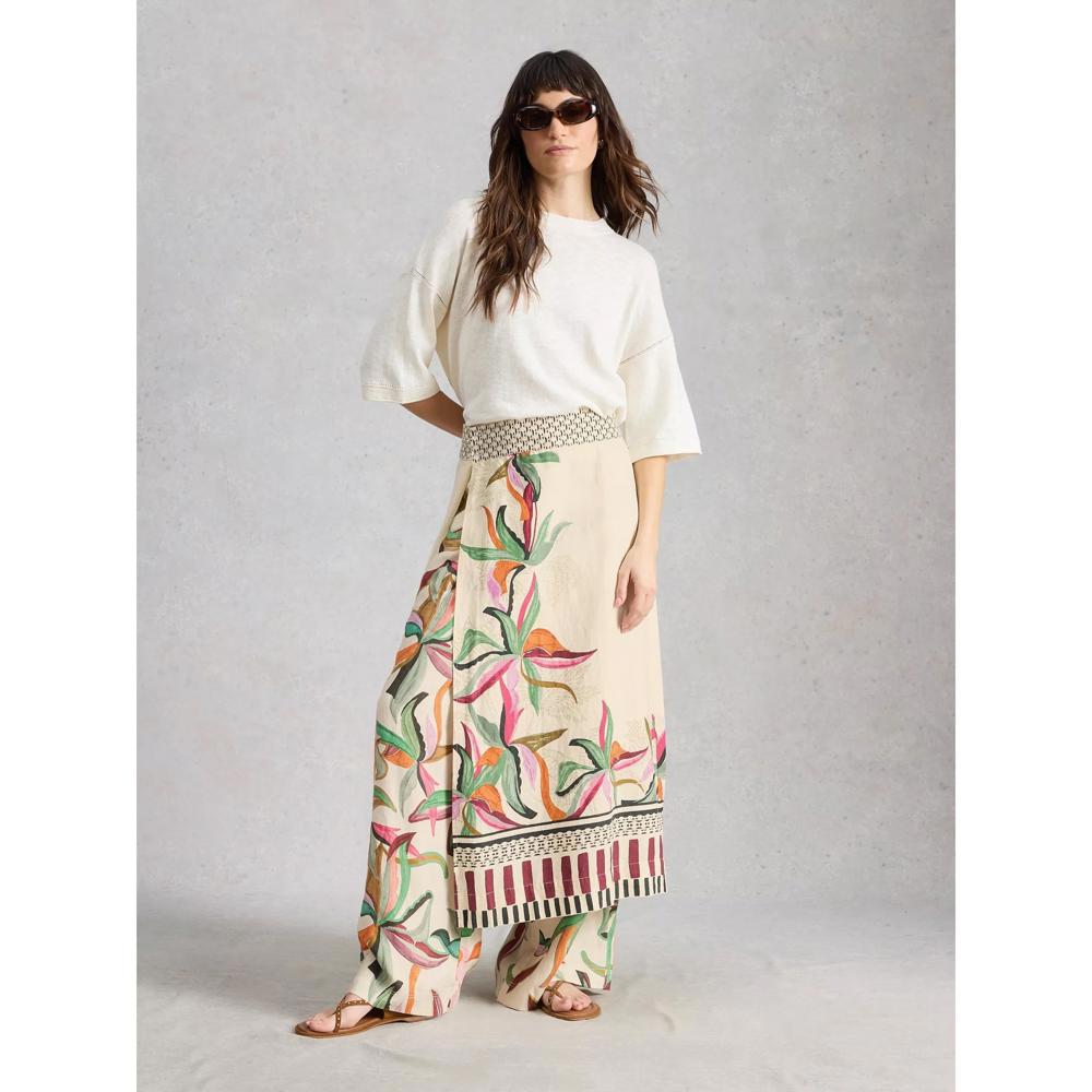 White Stuff Alba Linen Blend Skirt